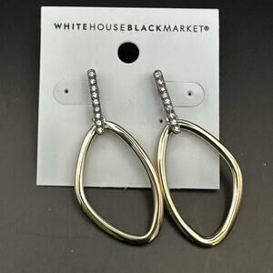 WHBM Hoop Earring NWT White House Black Market Gold Modern Shape